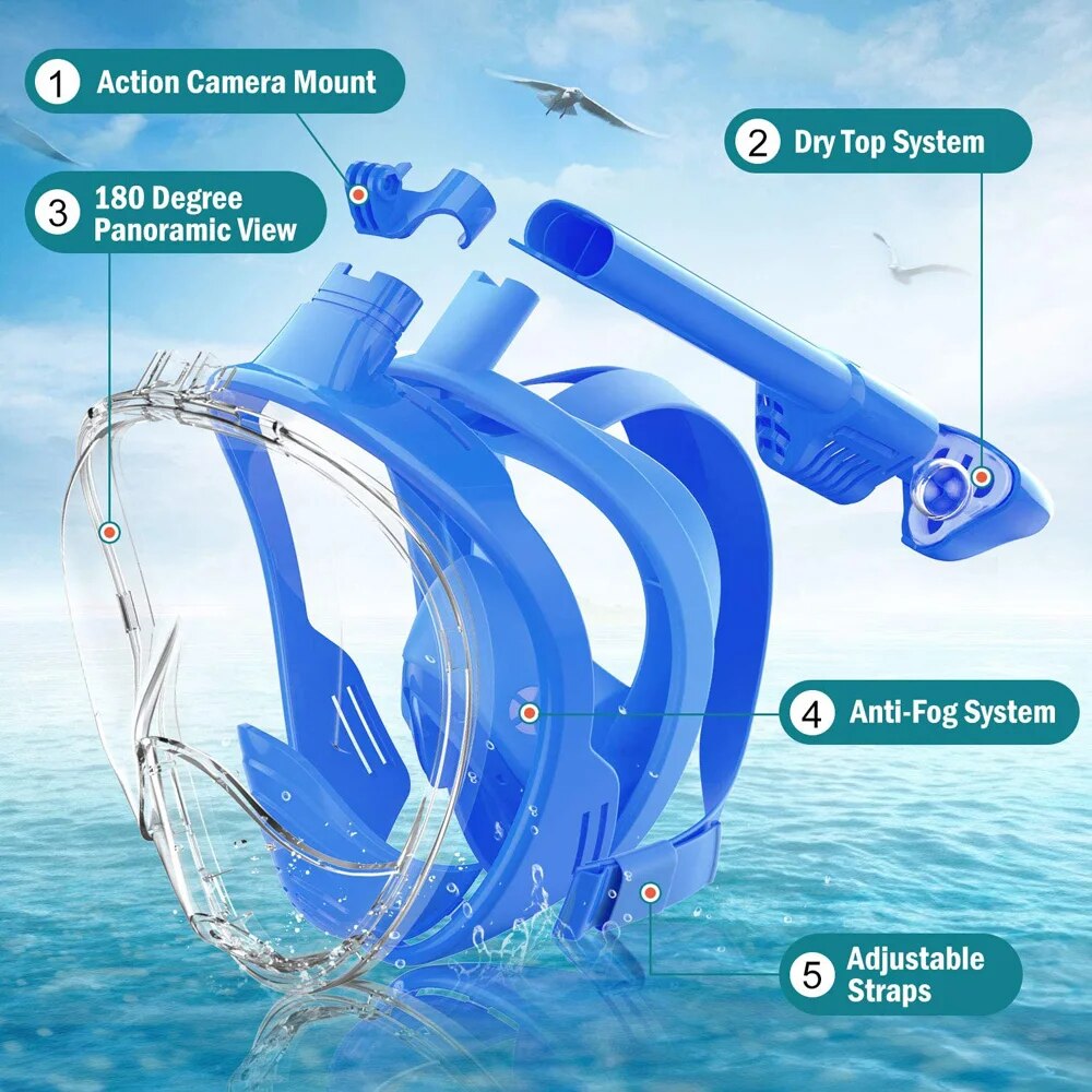 Masque intégral de plongée sou - Freediving Mask Set avis et prix